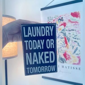 Laundry Room Sign Decor Wooden Block Farmhouse Housewarming Gift Cute